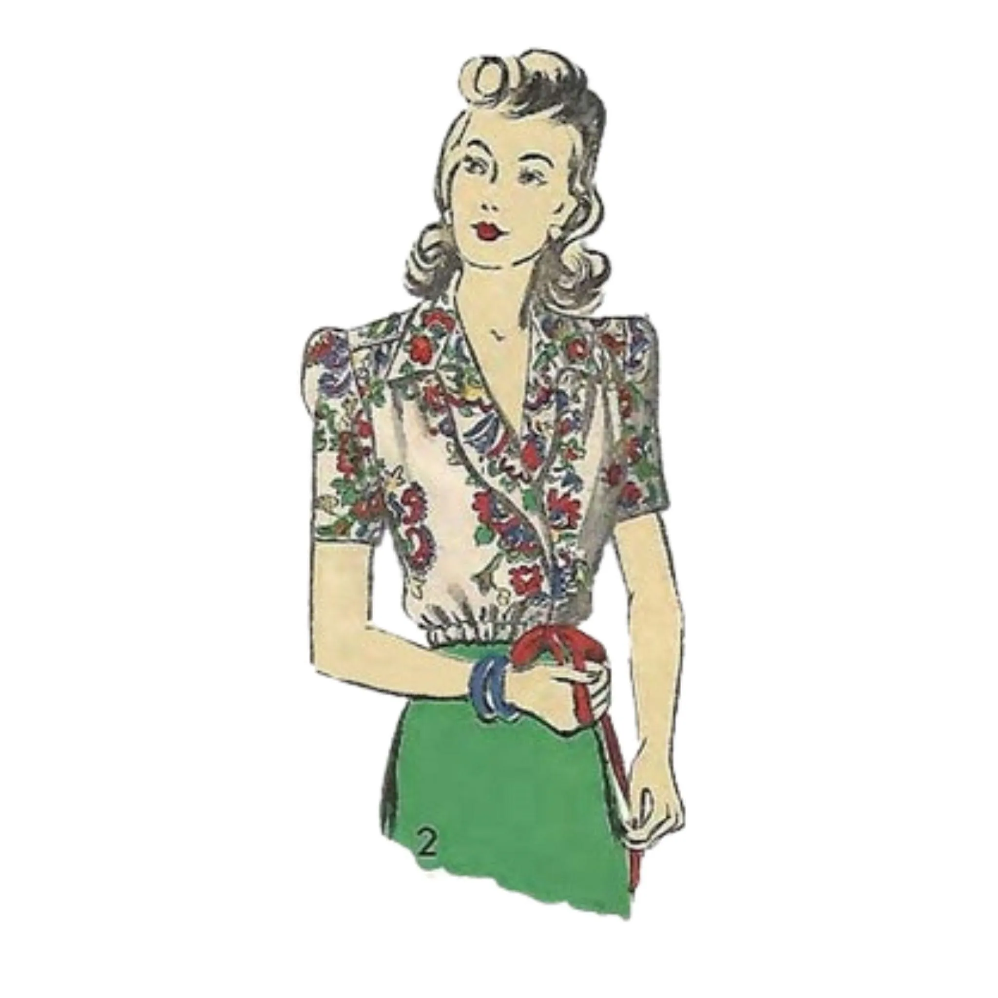 1940s Pattern, Set of Blouses WW2 - Bust Bust 34” (86cm) - Bust 36” (91cm)