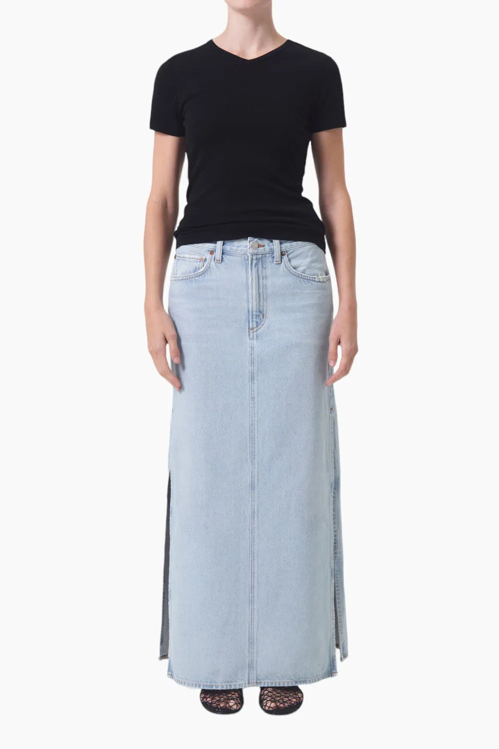 Agolde Astrid Slice Skirt in Fragment