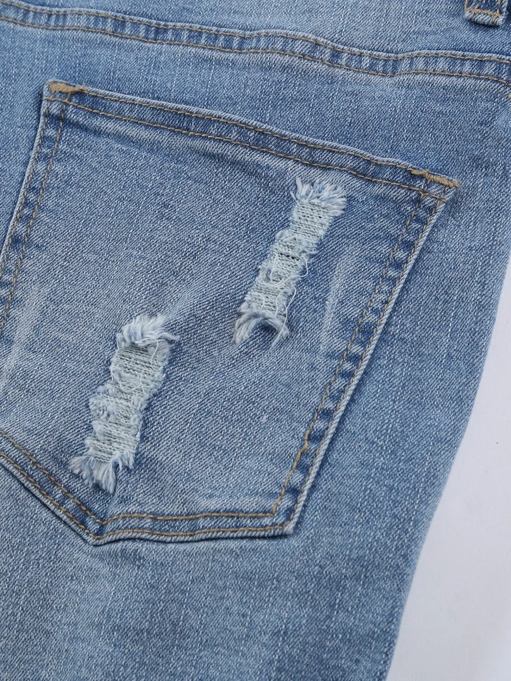 All-American Ripped Denim Shorts