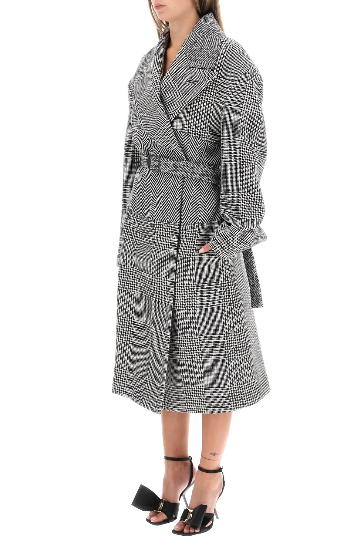 cashmere patchwork coat