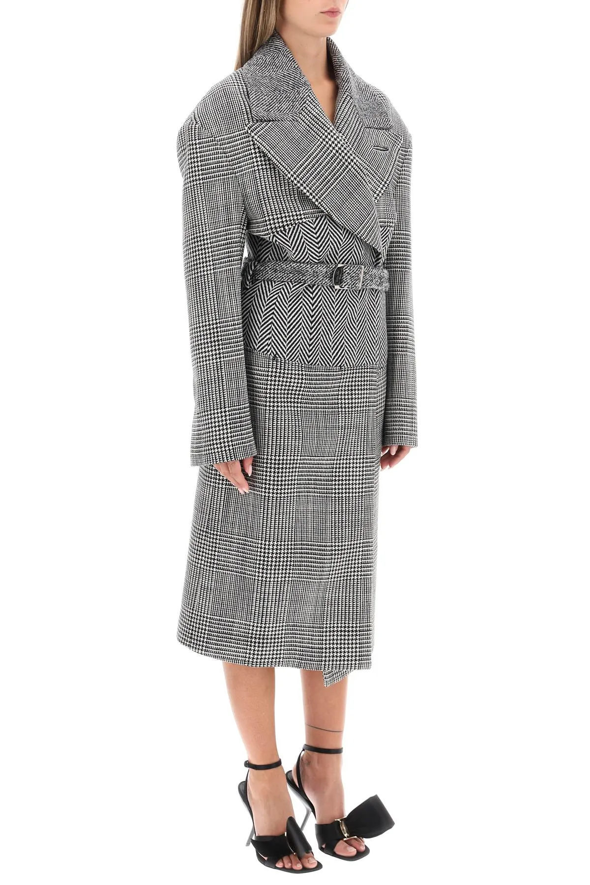 cashmere patchwork coat