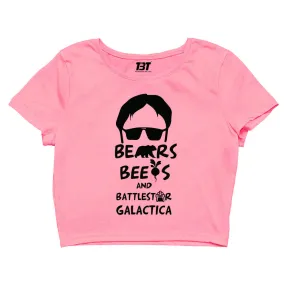 Crop Top - Bears Beets & Battlestar Galactica