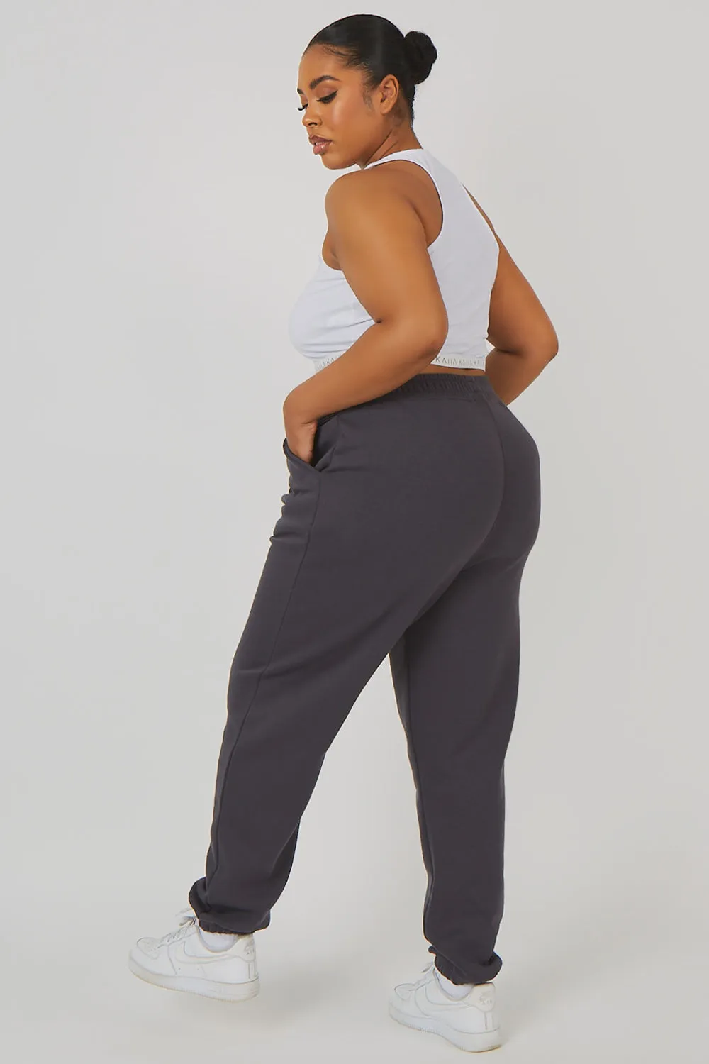 Curve 90S Oversized Joggers Dark Grey