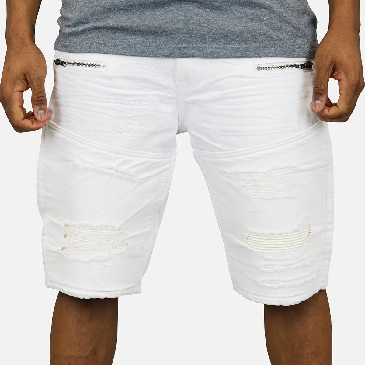 DH Essentials MOTO BIKER V2 RIP JEAN SHORTS