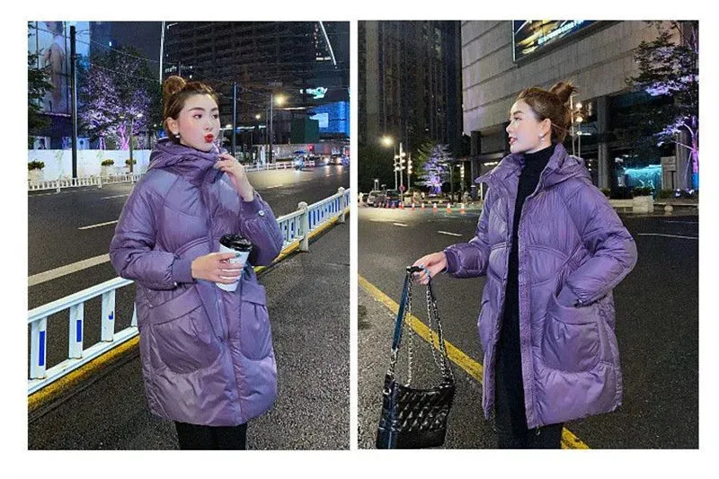 Down Cotton-Padded Jacket Women's Parkas 2025 New Coat Loose Bread Clothes Long Ins Outerwear Female Wild Western-Style Overcoat