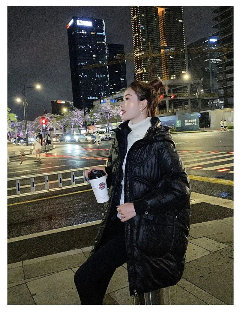 Down Cotton-Padded Jacket Women's Parkas 2025 New Coat Loose Bread Clothes Long Ins Outerwear Female Wild Western-Style Overcoat