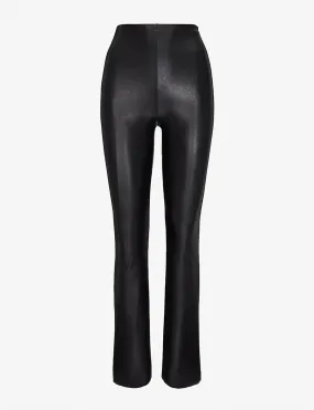 Faux Leather Flare Legging | Black