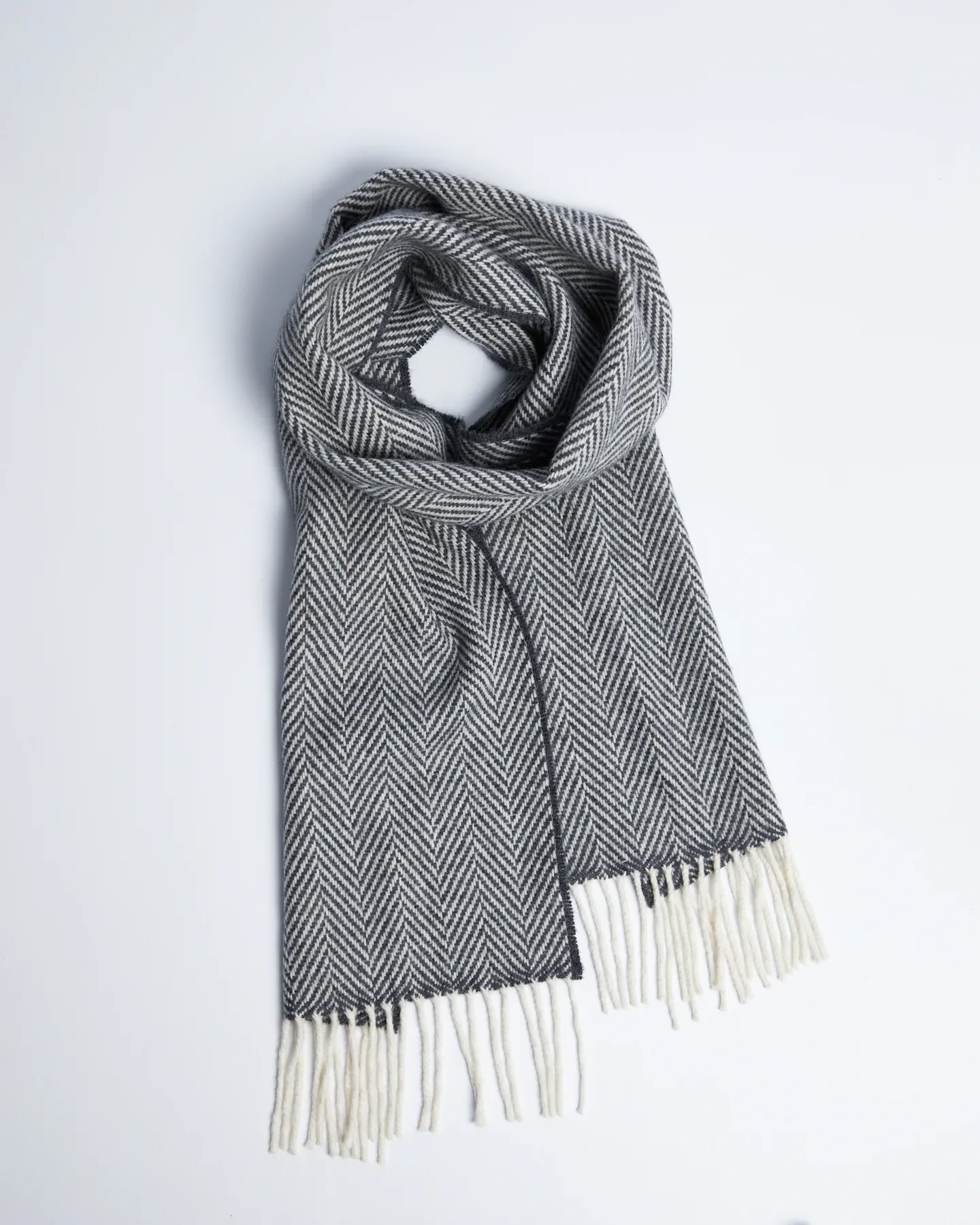 Foxford Oxford and White Cashmere Blend Scarf