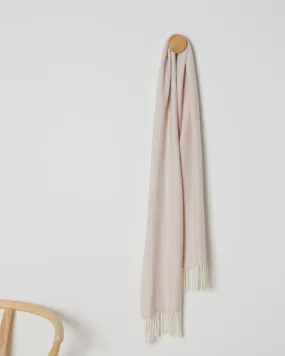 Foxford Pink and White Herringbone Cashmere Blend Scarf