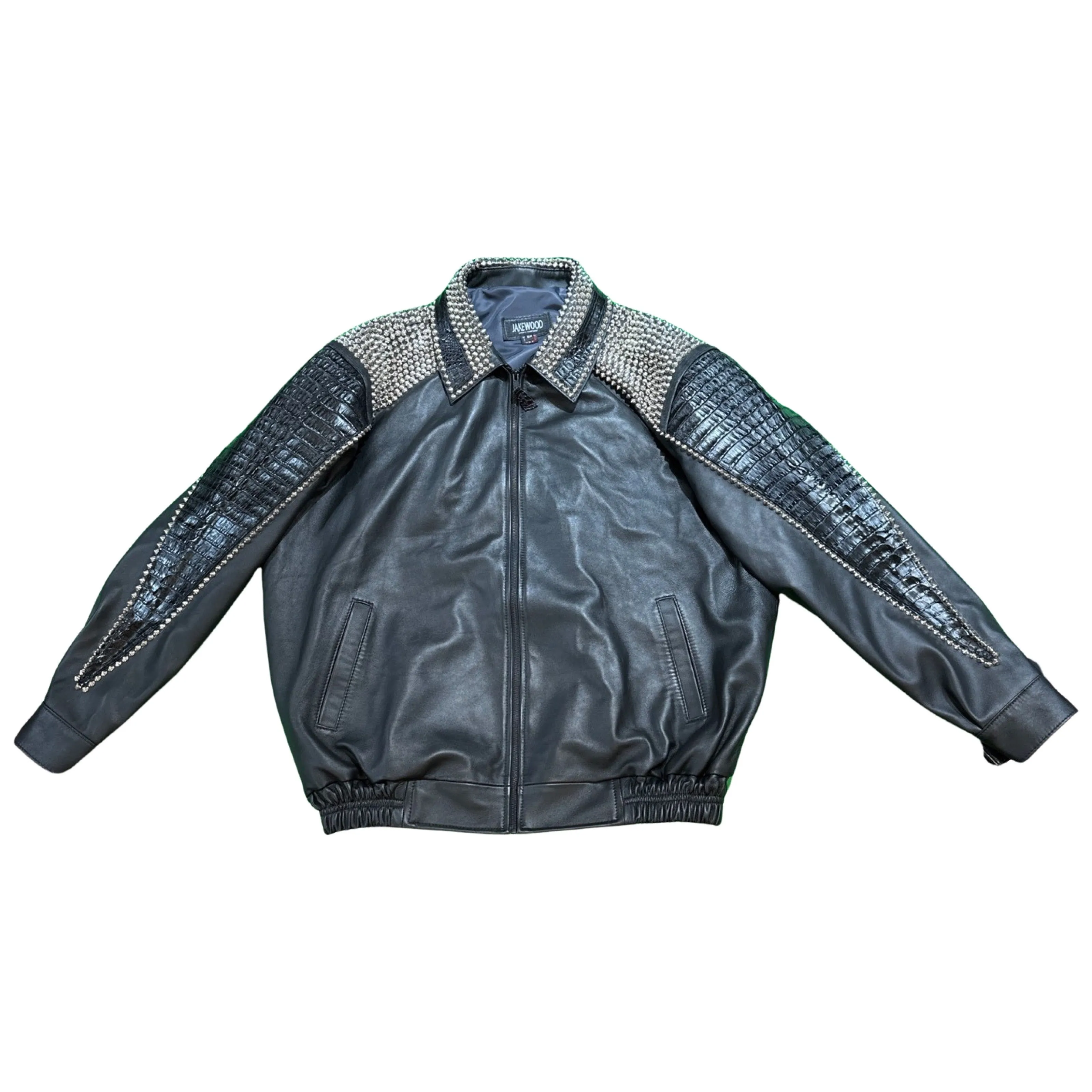 G Gator - Black Studded Crocodile Jacket