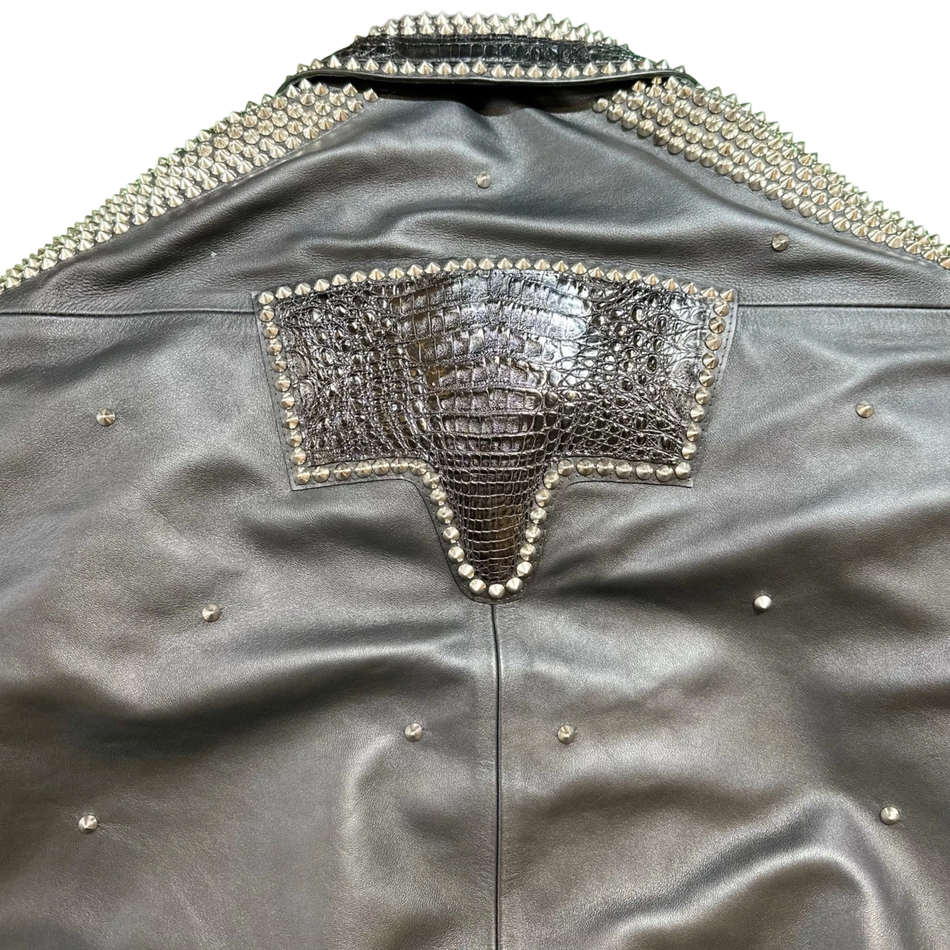 G Gator - Black Studded Crocodile Jacket