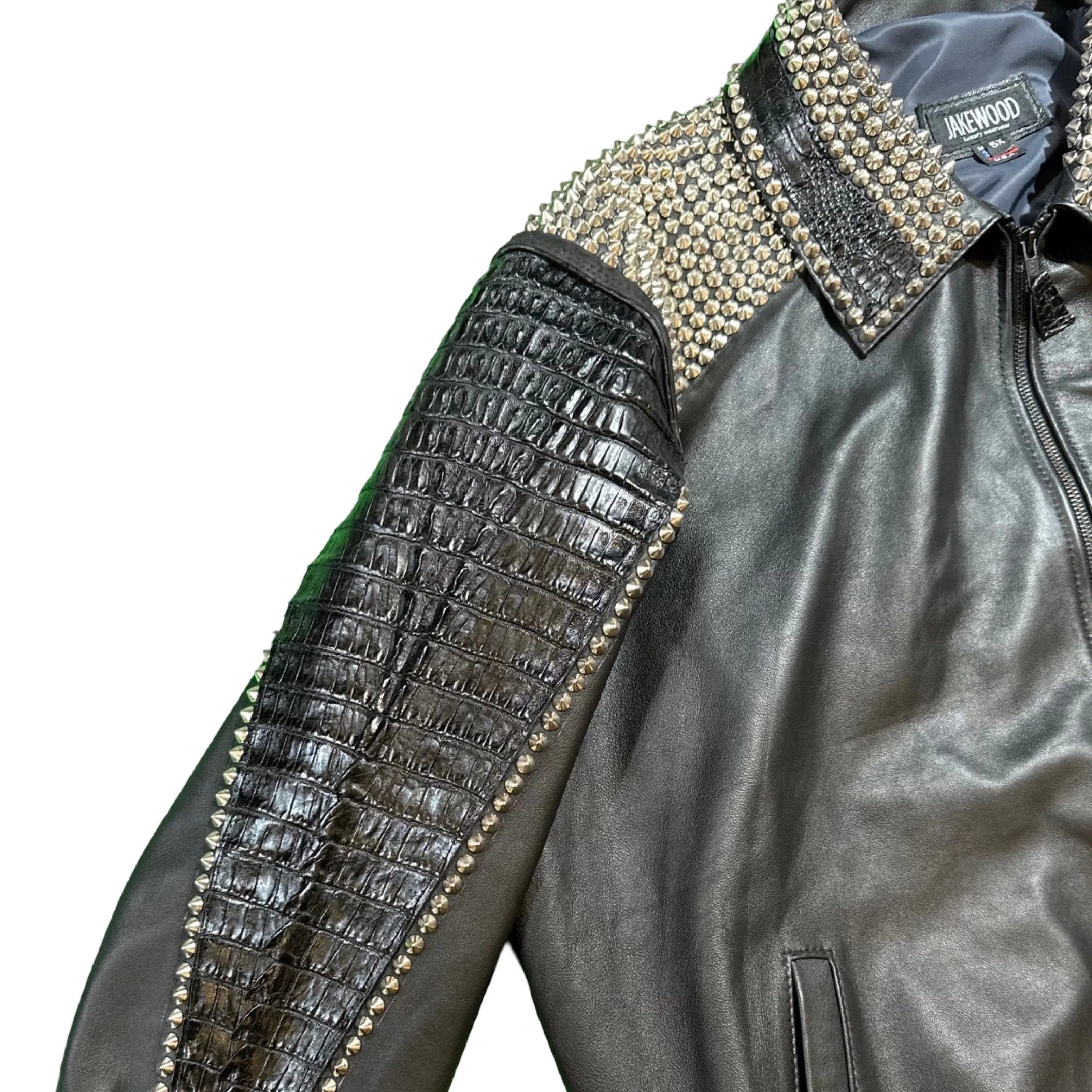 G Gator - Black Studded Crocodile Jacket