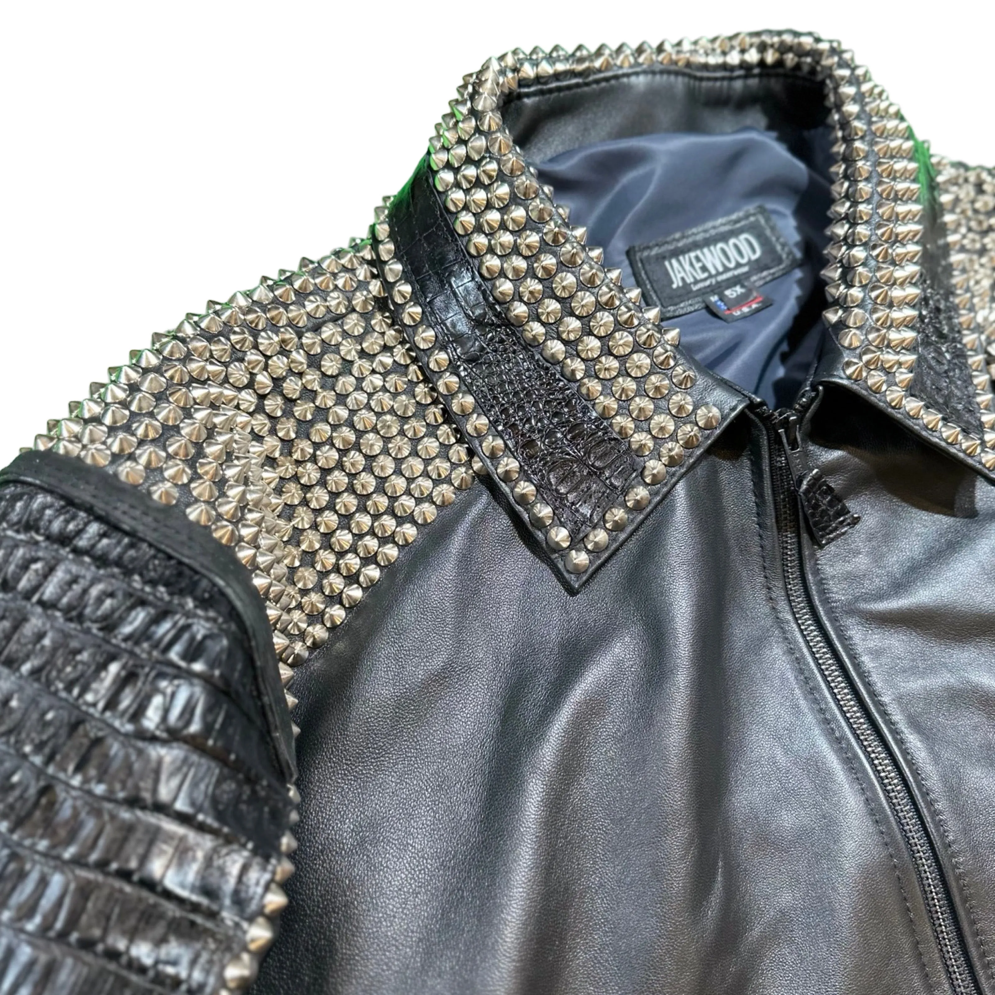 G Gator - Black Studded Crocodile Jacket