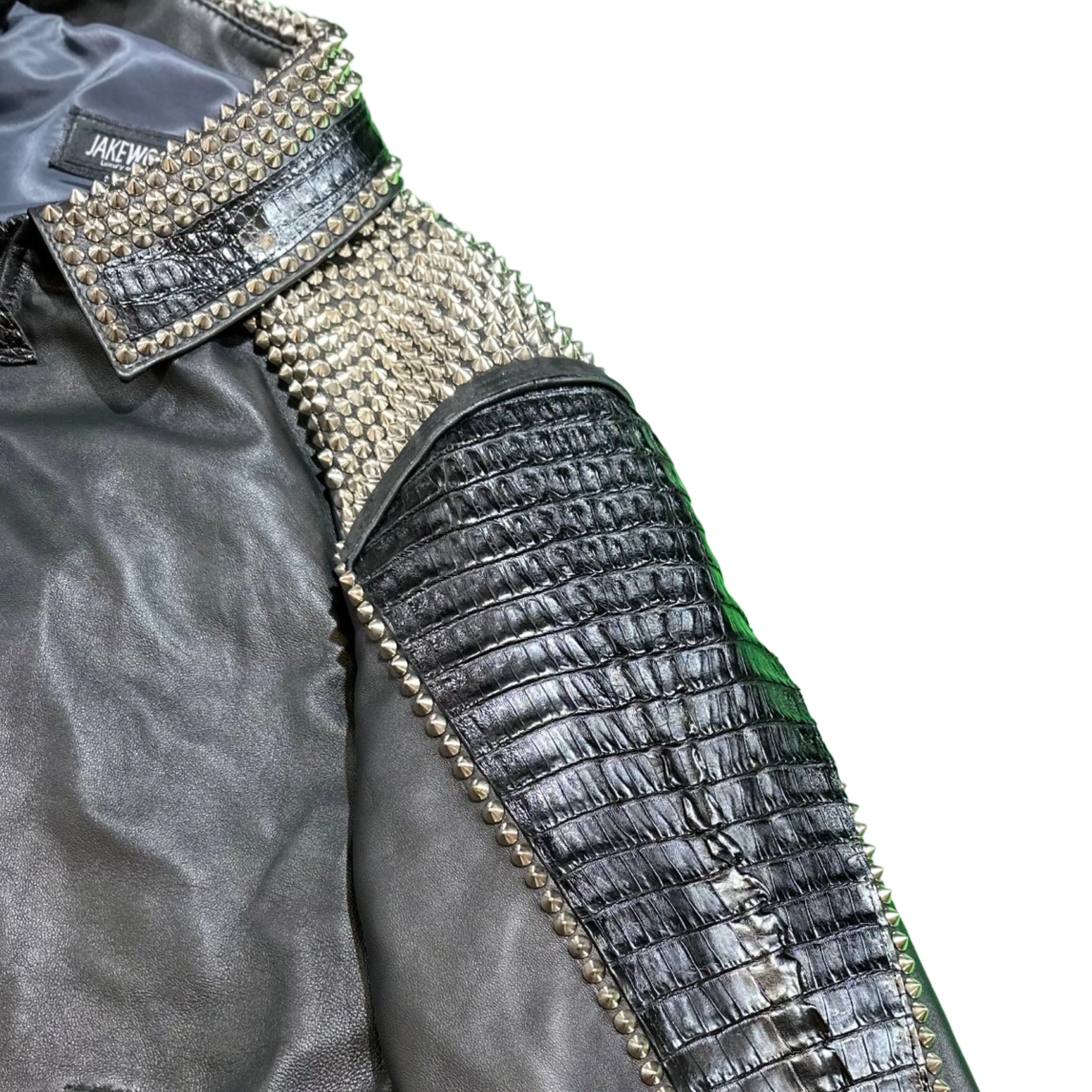 G Gator - Black Studded Crocodile Jacket