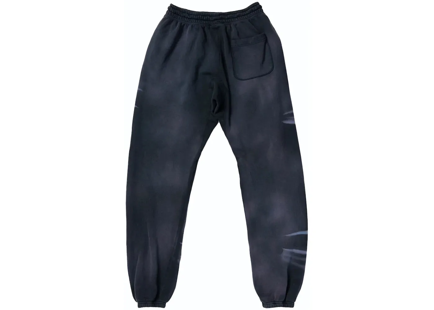 HELLSTAR AIRBRUSHED SKULL CUFFED SWEATPANTS MIDNIGHT DYE BLACK