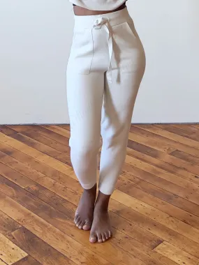 High Waisted Ivory Joggers