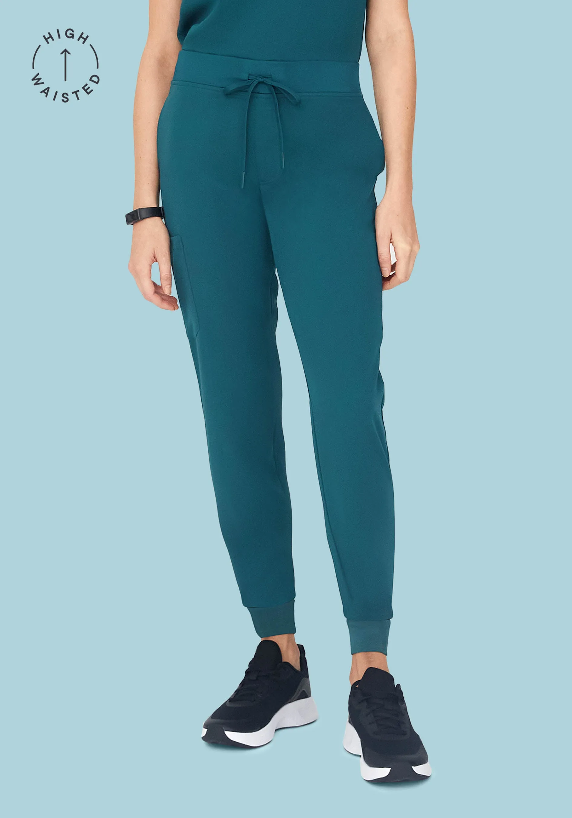 High Waisted Joggers Caribbean Blue