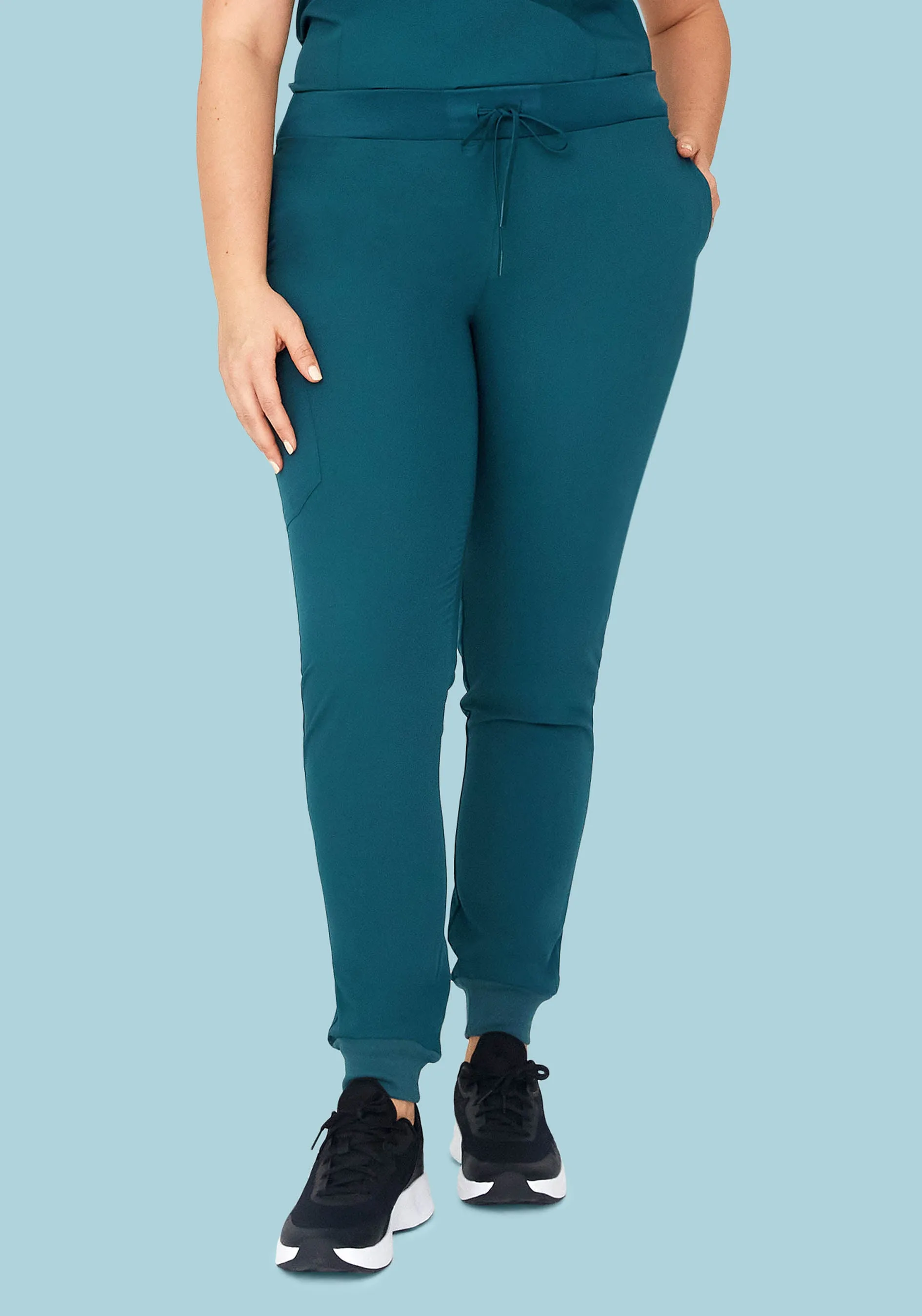 High Waisted Joggers Caribbean Blue