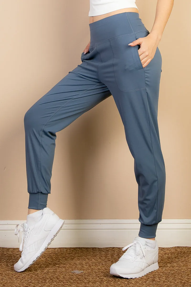 High Waisted Wide Waistband Joggers