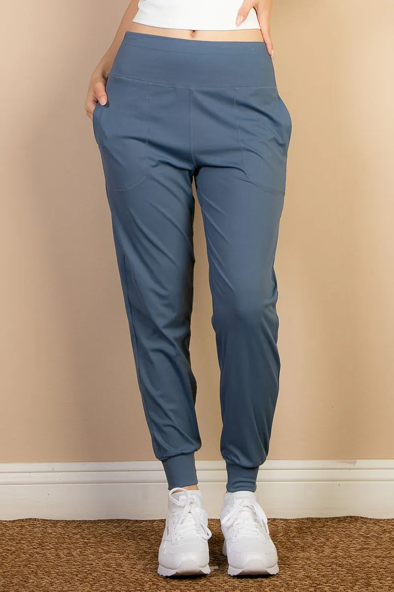 High Waisted Wide Waistband Joggers