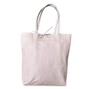 Italian Big Leather Tote in Smoke Rose