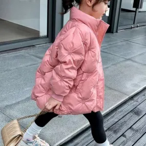 Kid Girl Padded Jacket Warm Thickness Coats Children Winter Autumn Outerwear - GPJ2788