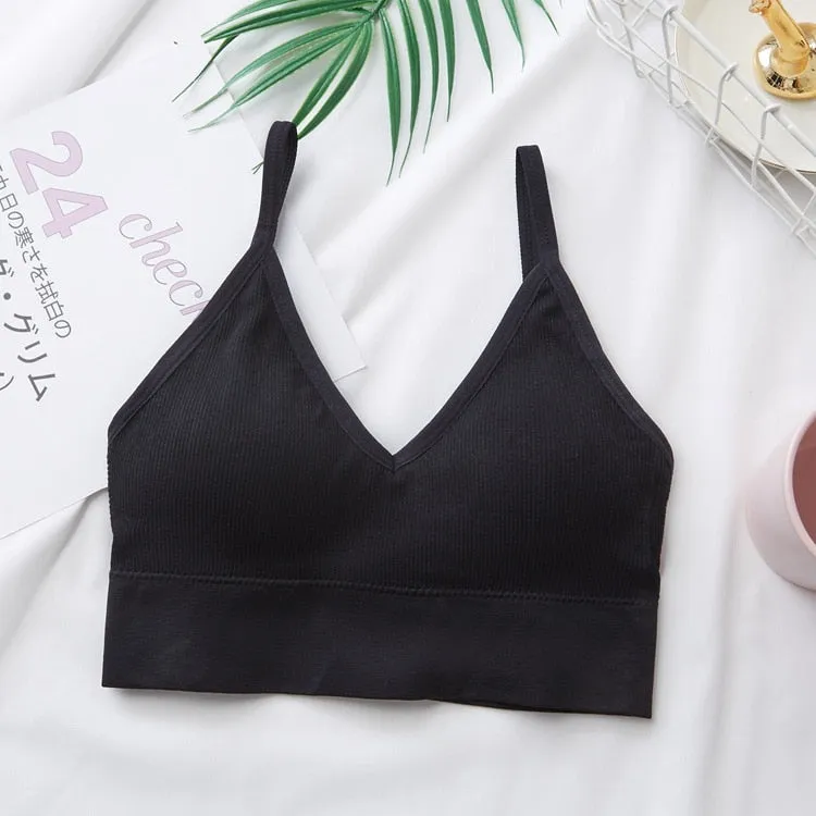 Ladies Tube Top Streetwear Sleeveless Cami Seamless Sports Lingerie Tee Bra Crop Top Bandeau Top Bralette