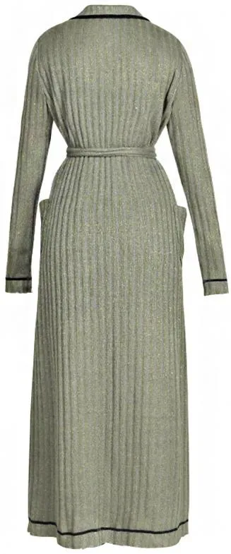 Long Knit Wrap Robe-Coat