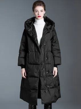 Long Loose Thickened White Duck Down Coat