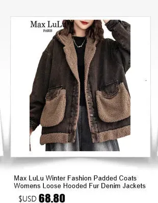 Max LuLu Winter Chinese Womens Plaid Denim Padded Jeacket Vintage Warm Classic Loose Parkas Hooded Casual Thicken Big Size Coats