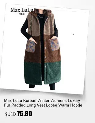 Max LuLu Winter Chinese Womens Plaid Denim Padded Jeacket Vintage Warm Classic Loose Parkas Hooded Casual Thicken Big Size Coats