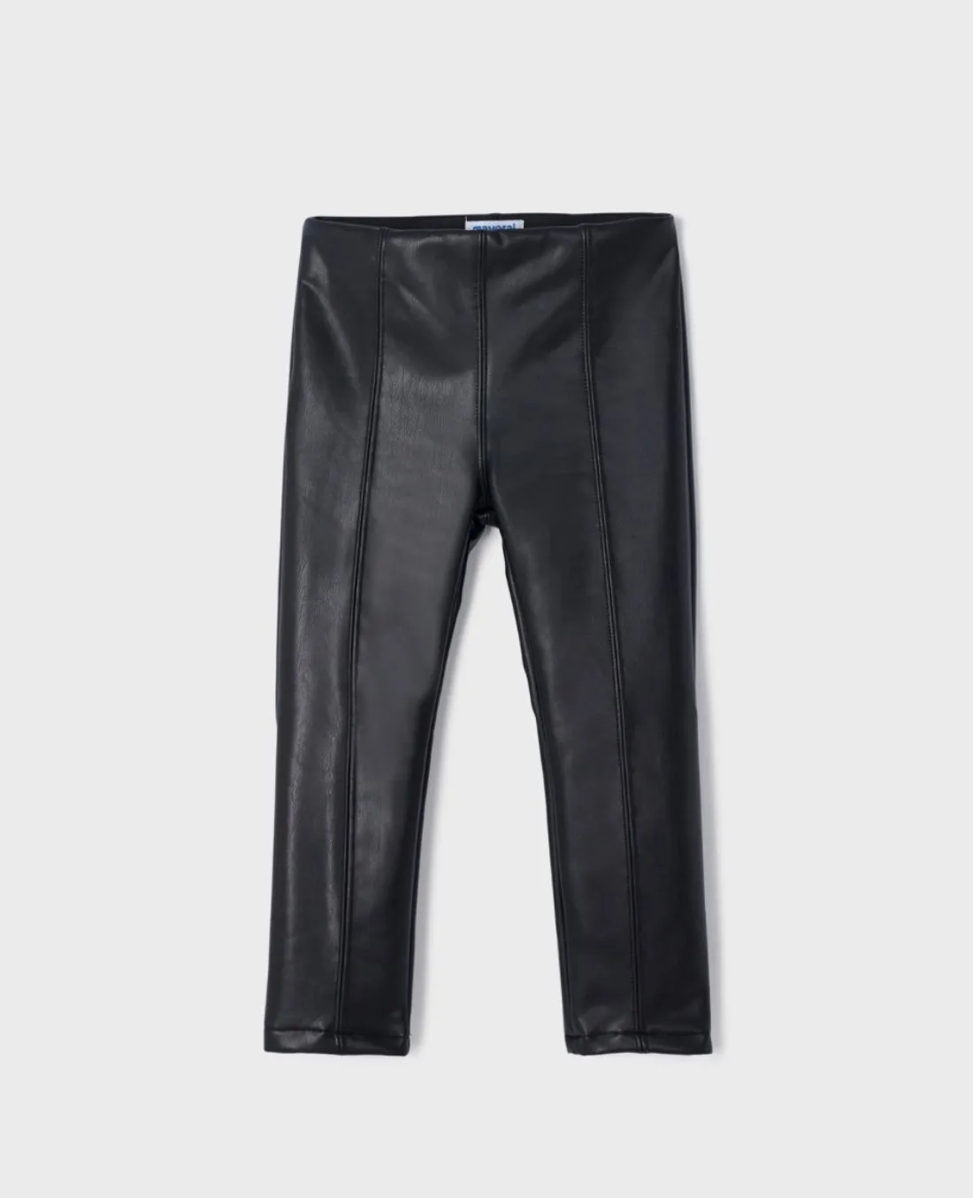 Mayoral Girls Black Leatherette Leggings