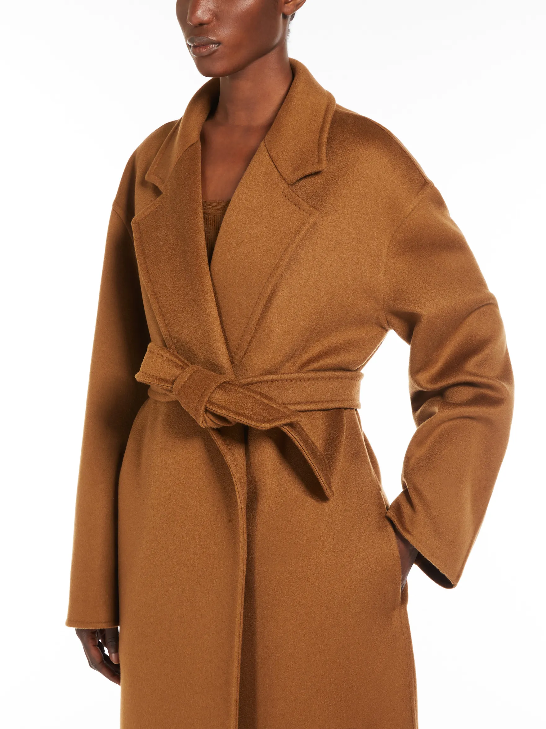 Melinda cashmere midi coat with belt