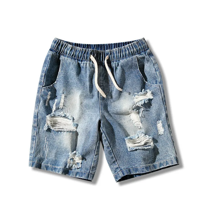 Men's ripped denim shorts