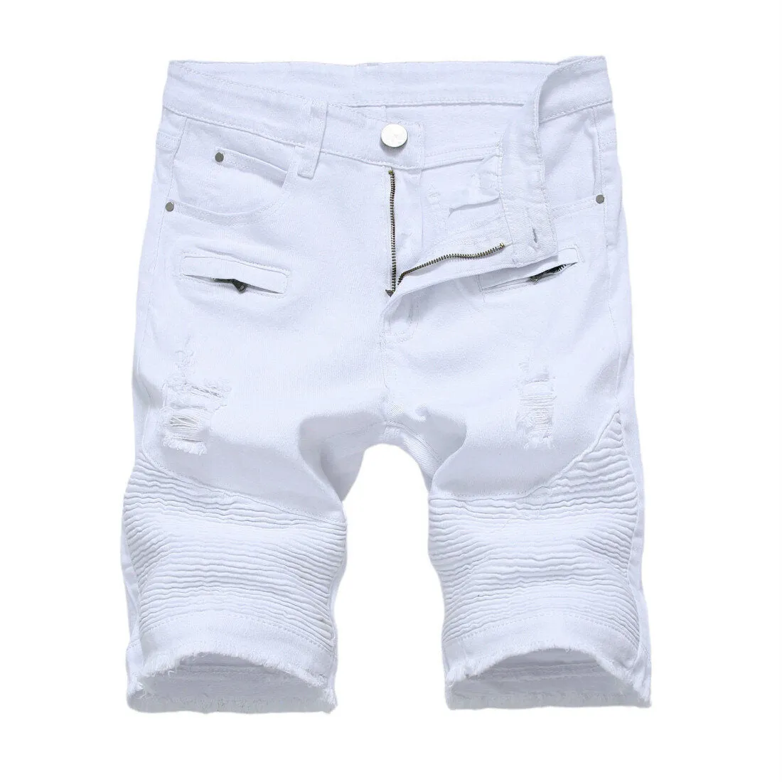 Men's Slim Ripped Denim Shorts