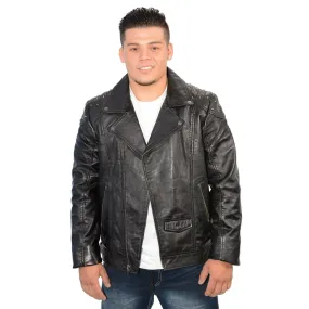 Milwaukee Leather Men's Studded Black Leather Fashion Motorcycle Style Jacket SFM1825