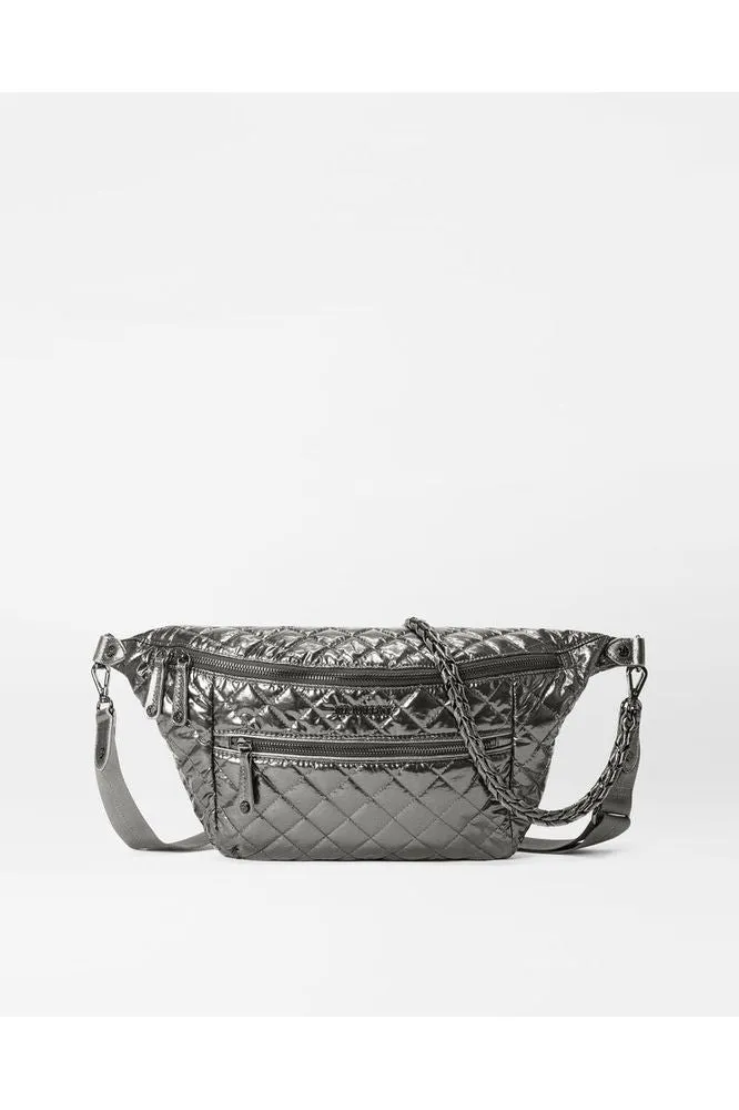 MZ Wallace Crosby Crossbody Sling Bag 1267C2129 | Pewter Metallic