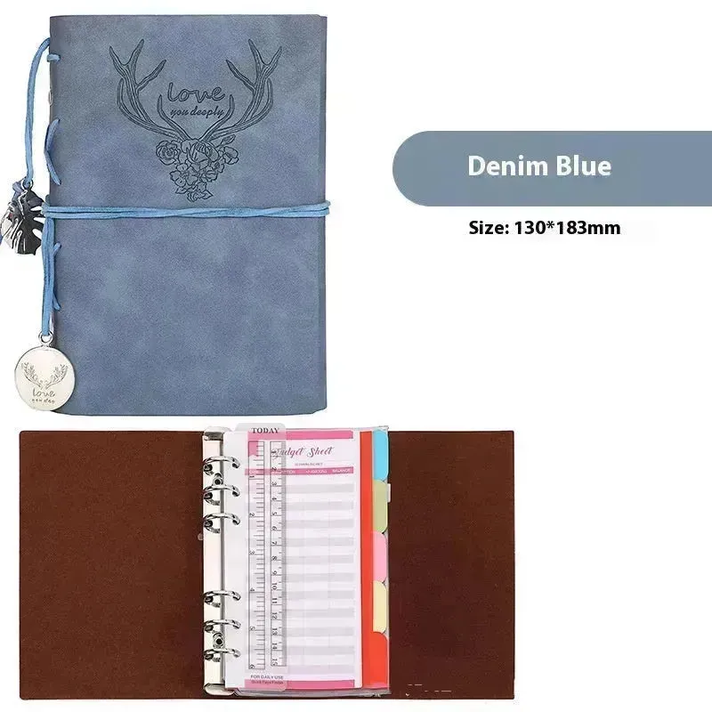 Notebook A6 Leather Loose-leaf Tally Book Note Pad  Memo Note Book