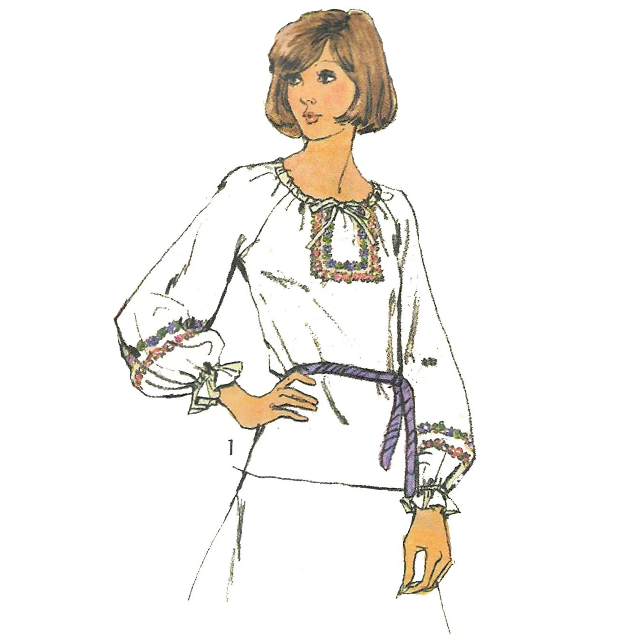 PDF - Vintage 1970s Sewing Pattern – Versatile Peasant Blouses -  Bust 34” (87cm) - Instantly  Print at Home