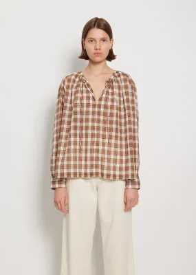 Plaid Peasant Cotton Top