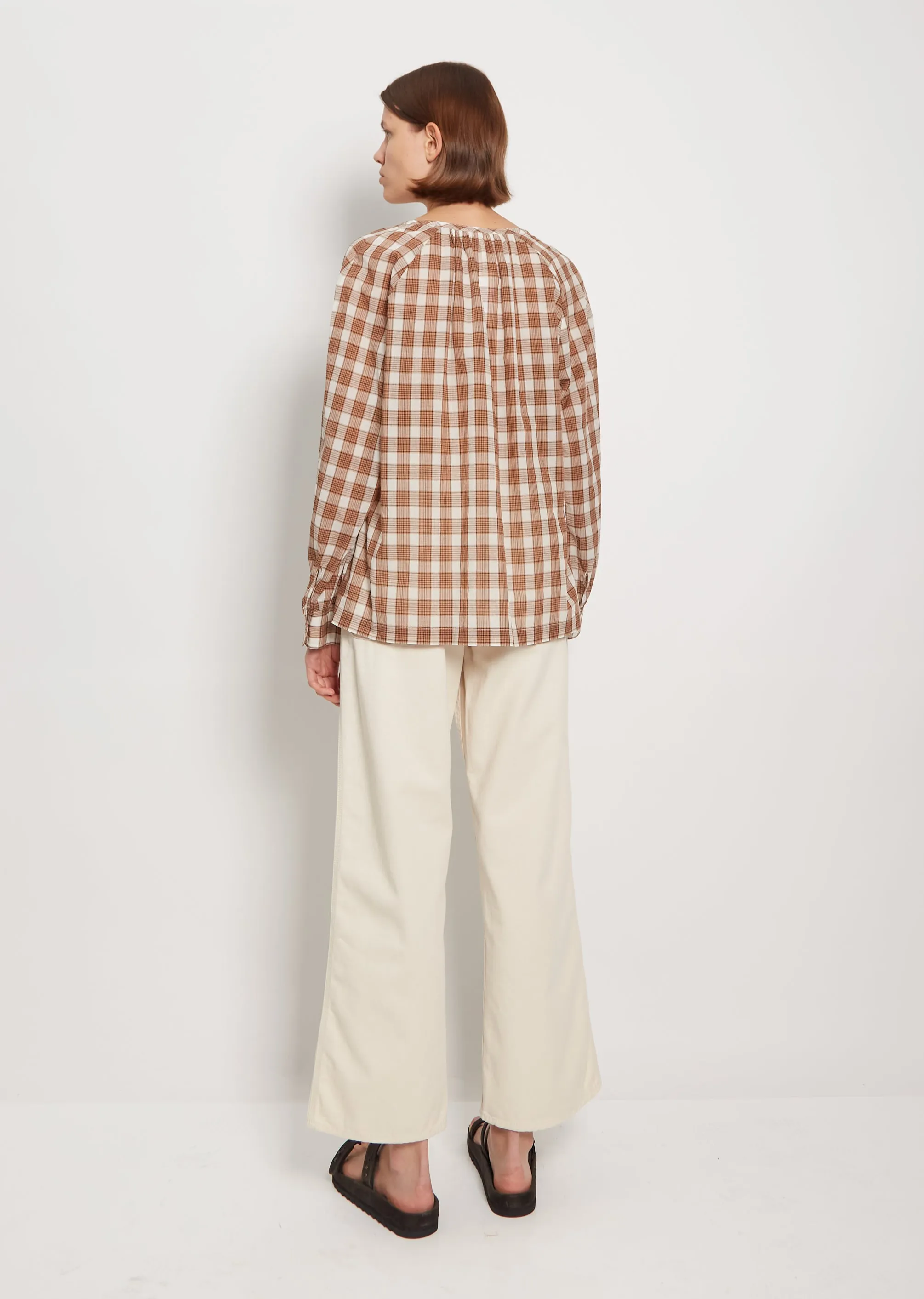 Plaid Peasant Cotton Top