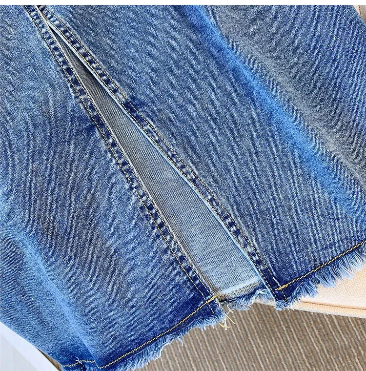 Plus Size Casual Denim Loose Skirts