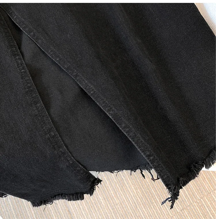 Plus Size Casual Denim Loose Skirts