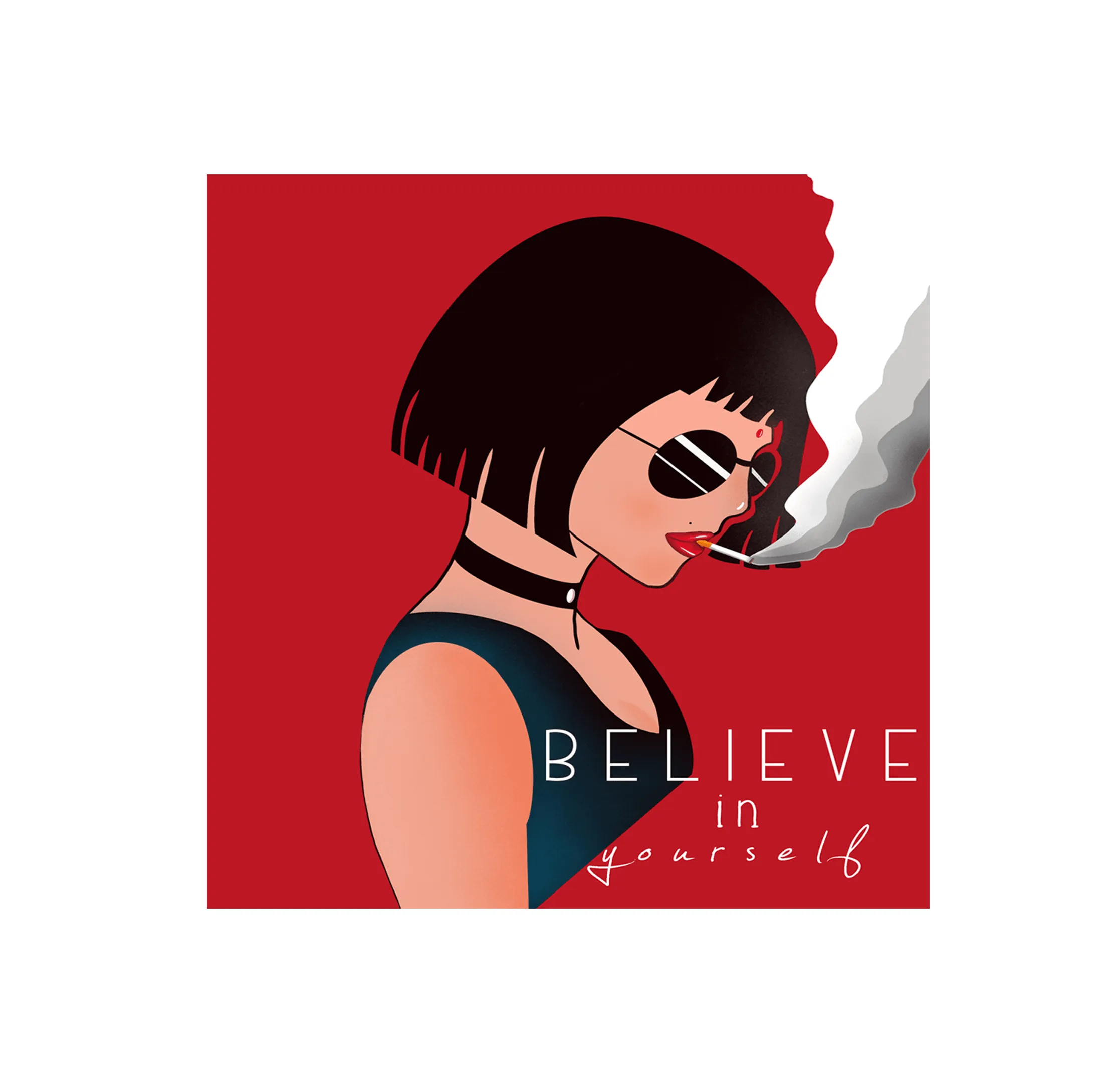 "BELIEVE IN YOURSELF" HALF SLEEVE CROP TOPS