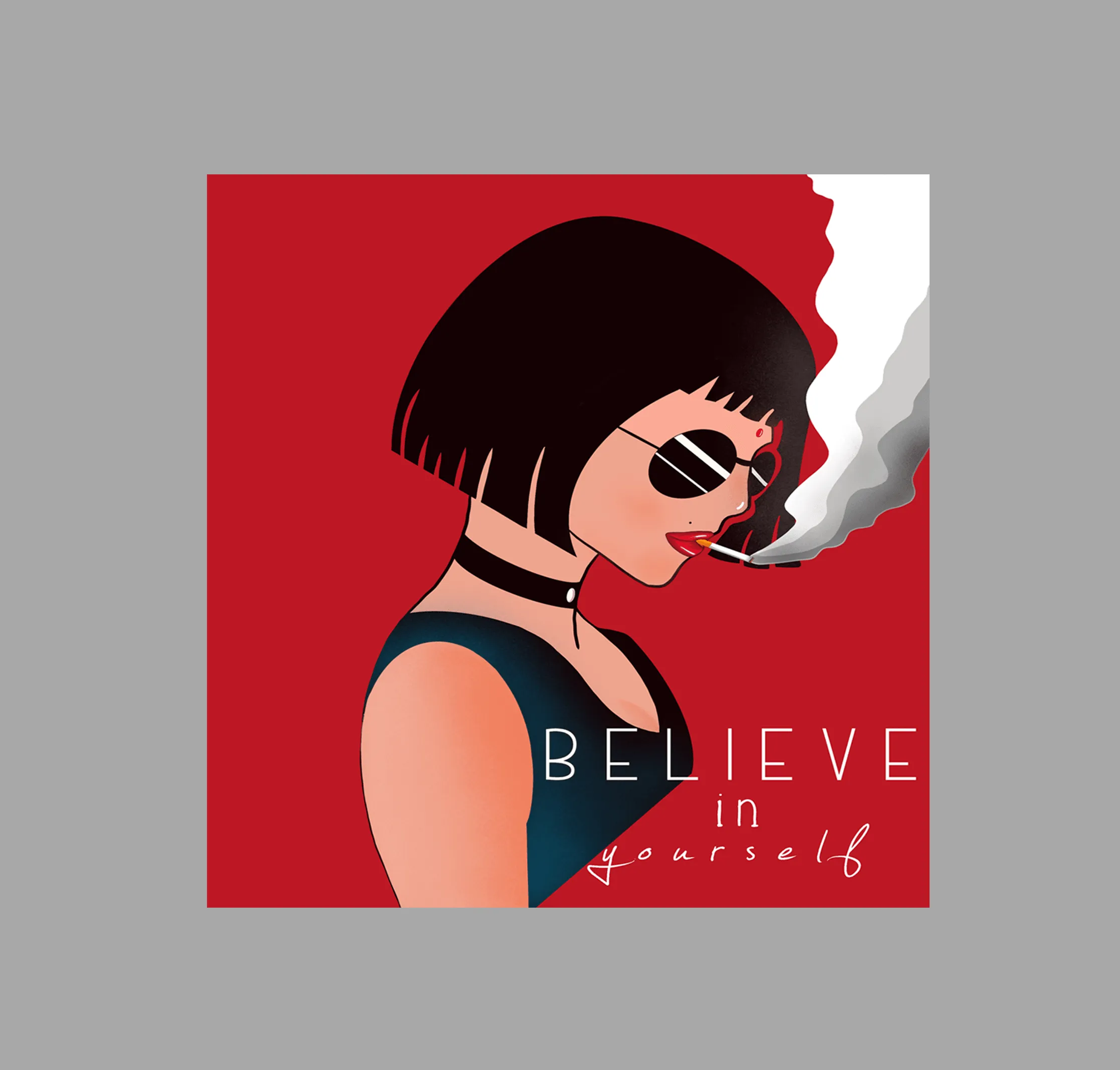 "BELIEVE IN YOURSELF" HALF SLEEVE CROP TOPS