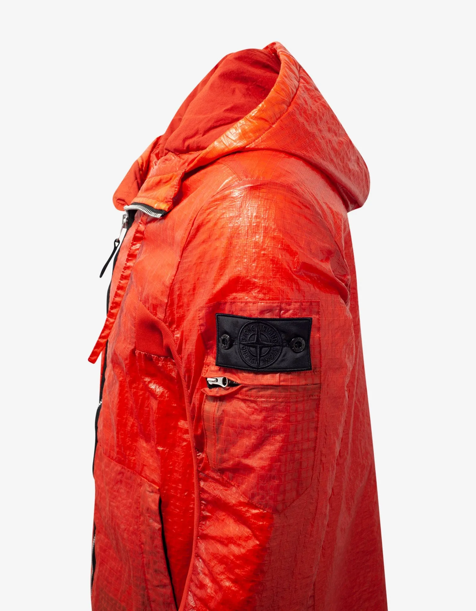 Stone Island Shadow Project Dual Grid Orange Nylon Parka