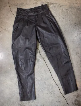 Vintage Byrnes and Baker Black Leather Pants 90s 32x31