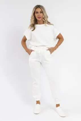 Weekend Vibe White Jogger - Final Sale