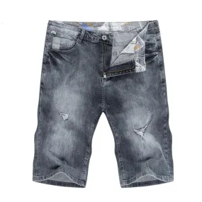 West Louis™ Ripped Elastic Regular Fit Denim Short