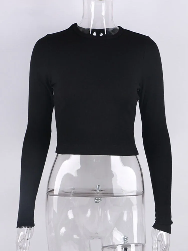 Women Ribbed Cropped Tops